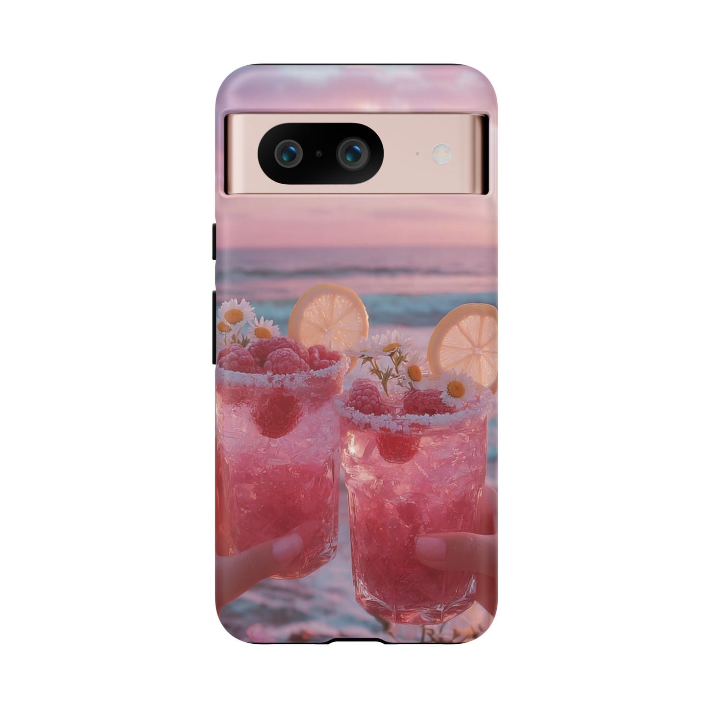 Pink Sunset Cocktail Phone Case — Beach Drink Protective Cover