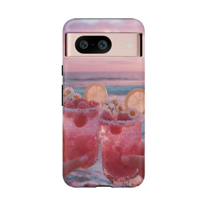 Pink Sunset Cocktail Phone Case — Beach Drink Protective Cover