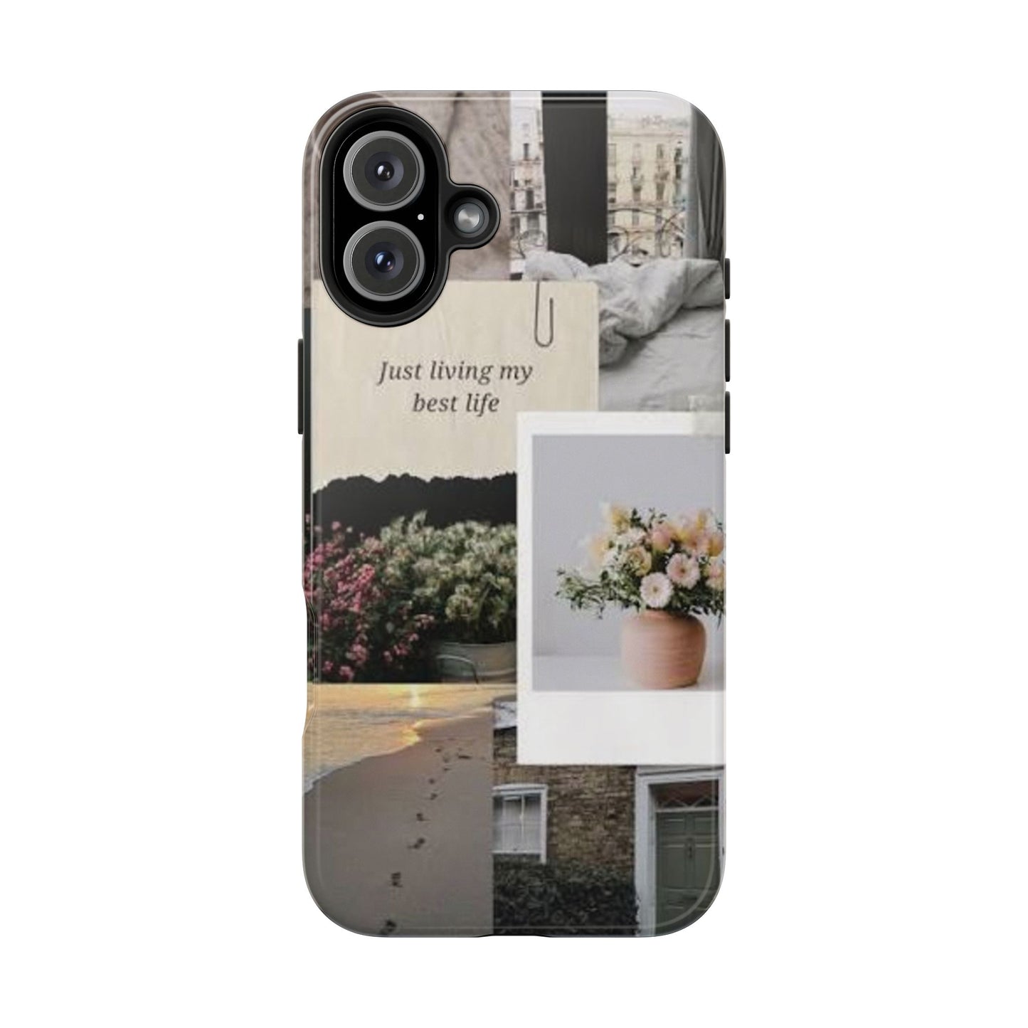 Inspirational Floral Phone Case – Cover with "Just Living My Best Life"