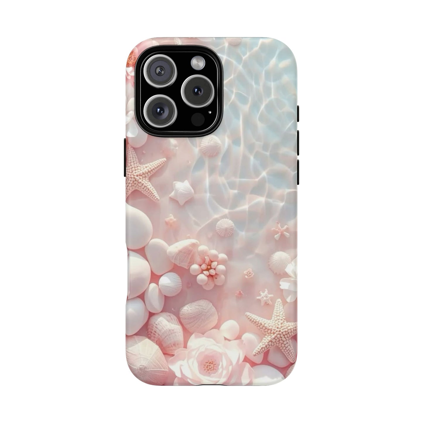 Phone Case — Pink Seashell Starfish Beach Waterproof Design