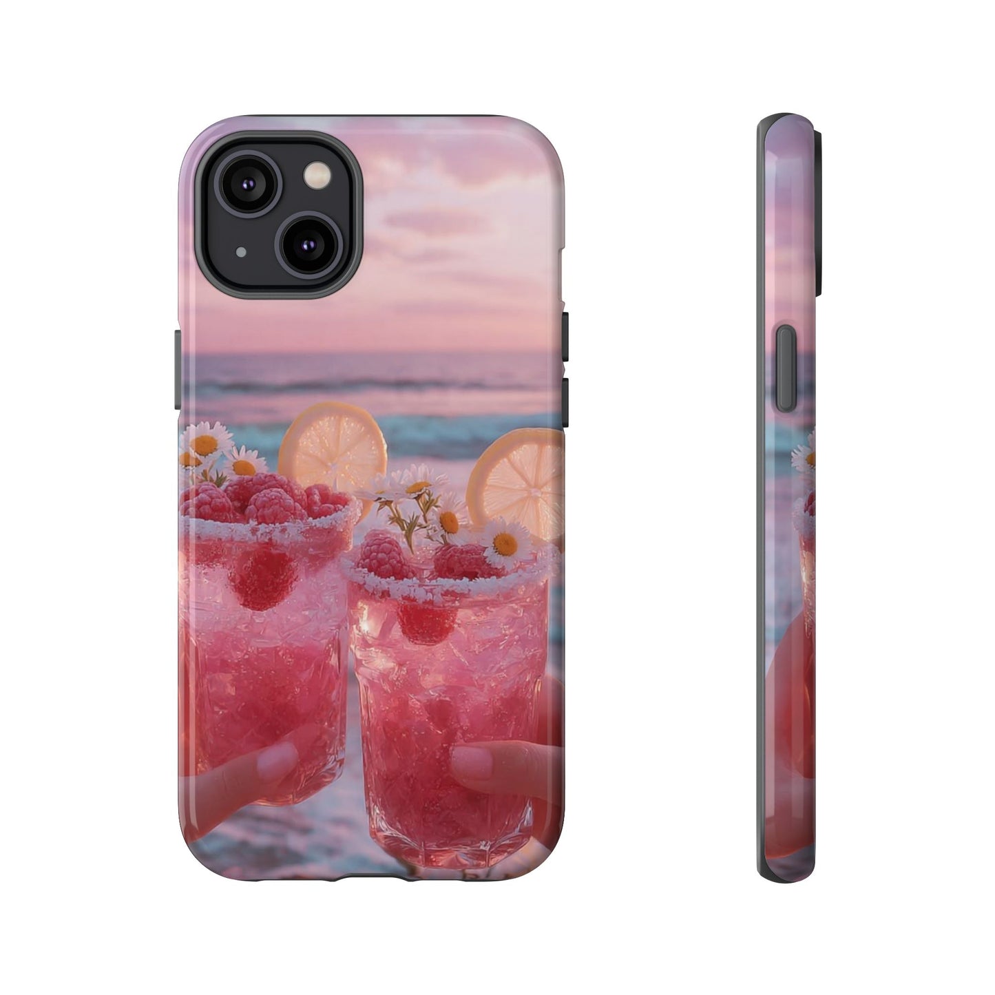 Pink Sunset Cocktail Phone Case — Beach Drink Protective Cover