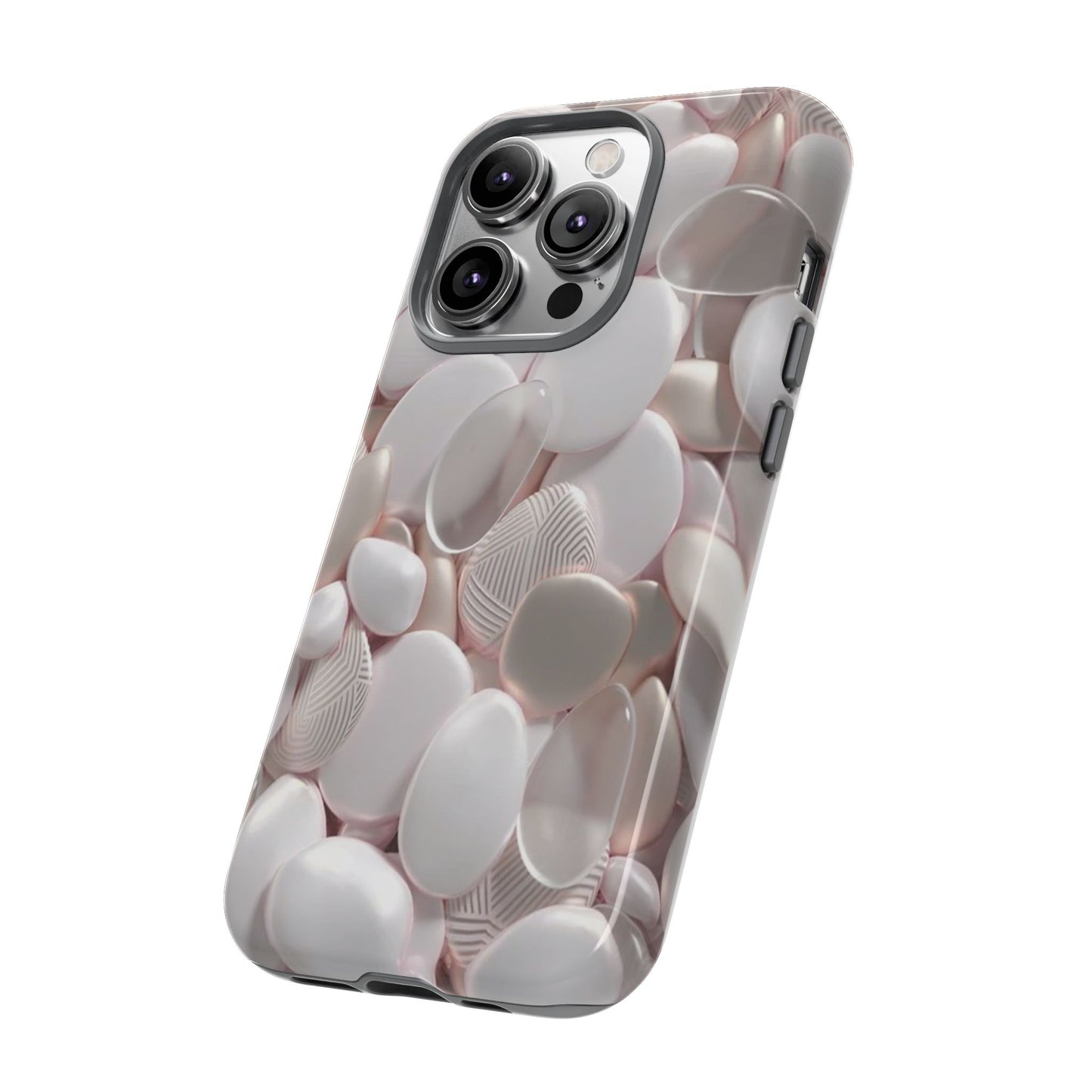 Phone Case – Soft Pink Pebble Pattern Protective Tough Case