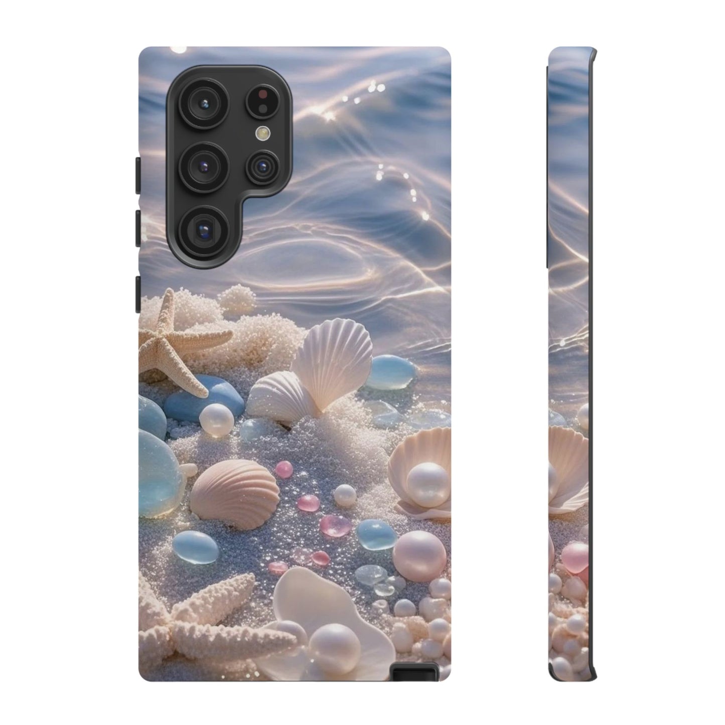 Tough Cases — Pastel Seashell Phone Case (Beach Shells, Pearls & Starfish)