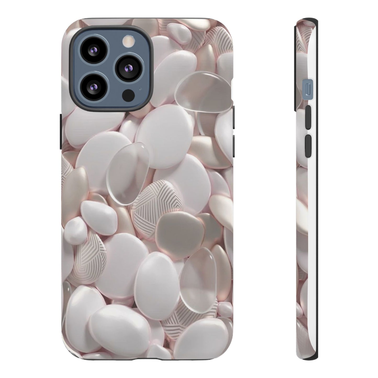 Phone Case – Soft Pink Pebble Pattern Protective Tough Case