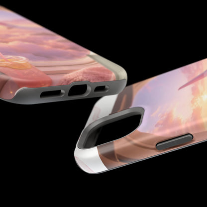 iPhone Magnetic Case "Airplane Window Sunset Travel"