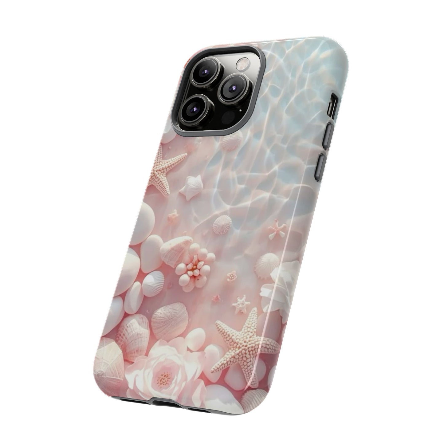 Phone Case — Pink Seashell Starfish Beach Waterproof Design