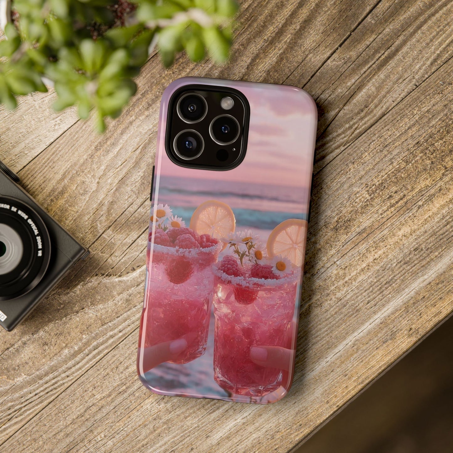 Pink Sunset Cocktail Phone Case — Beach Drink Protective Cover