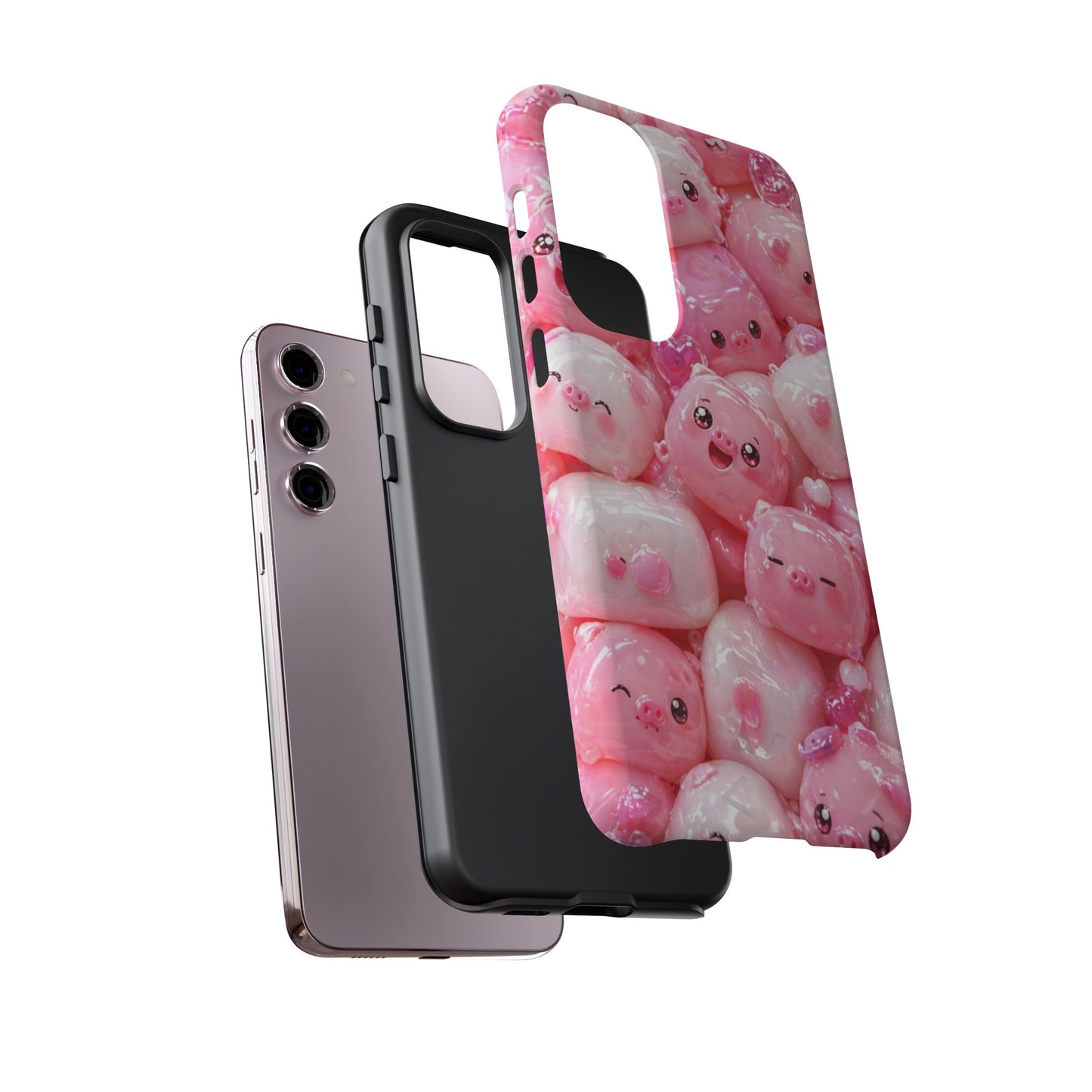 Cute Soft-Pink Character Protective Phone Case