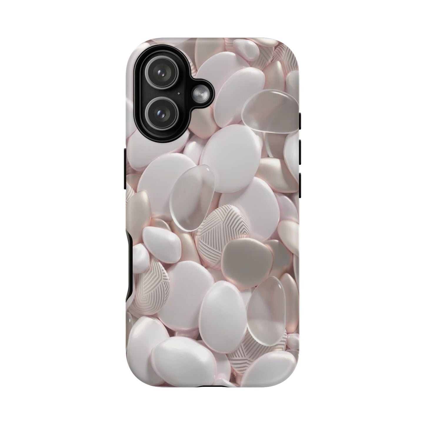 Phone Case – Soft Pink Pebble Pattern Protective Tough Case