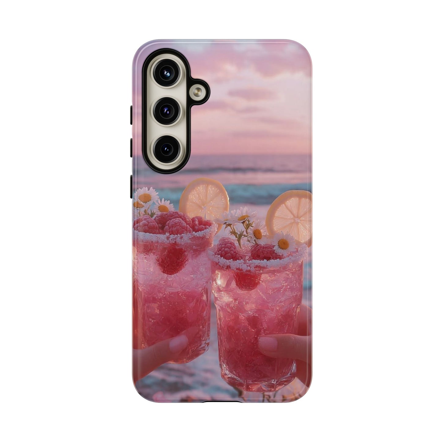 Pink Sunset Cocktail Phone Case — Beach Drink Protective Cover