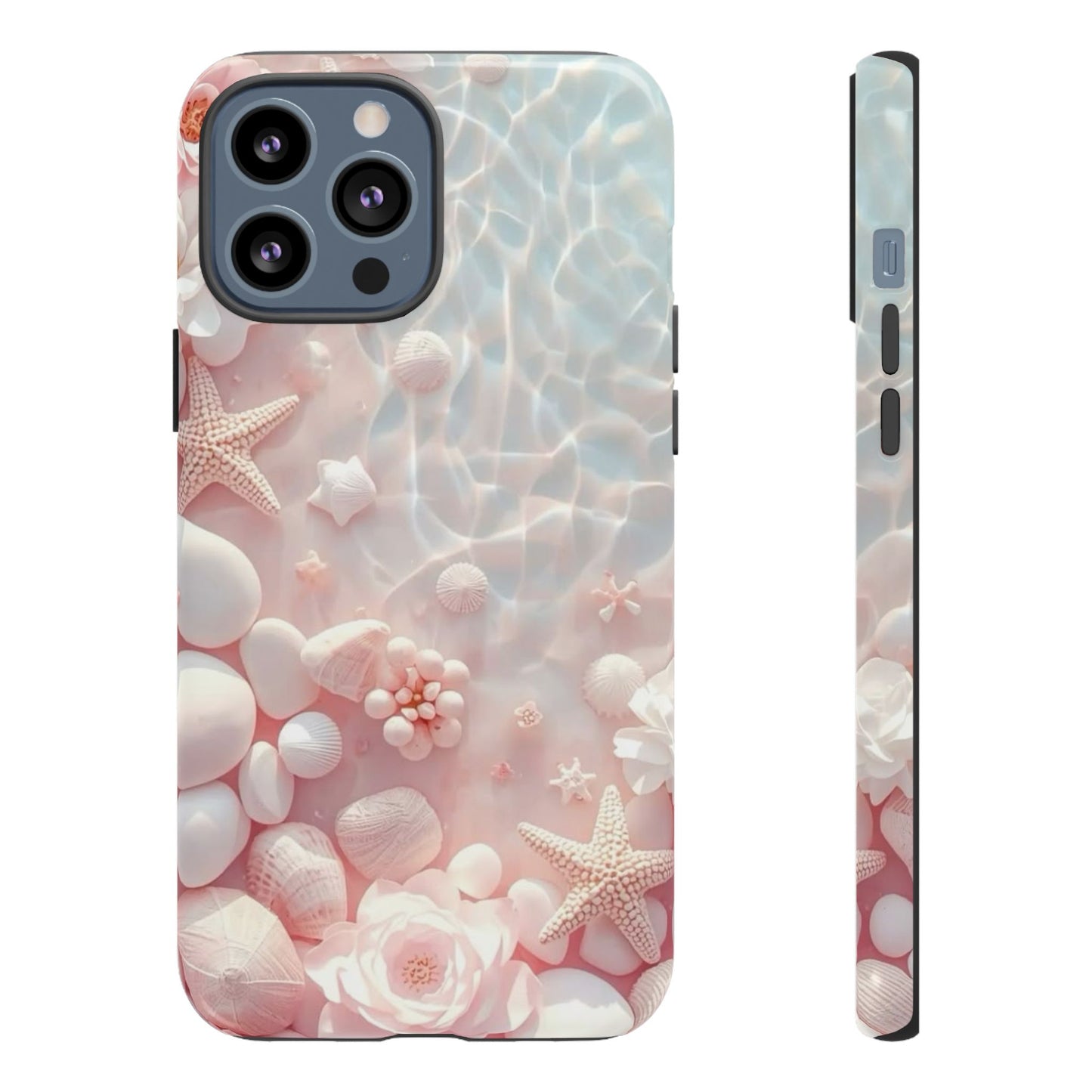 Phone Case — Pink Seashell Starfish Beach Waterproof Design