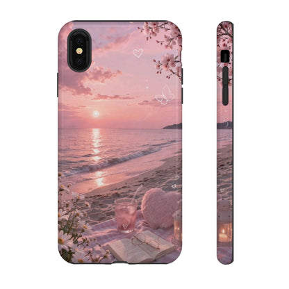 Pink Sunset Beach Phone Case "Romantic Seaside"