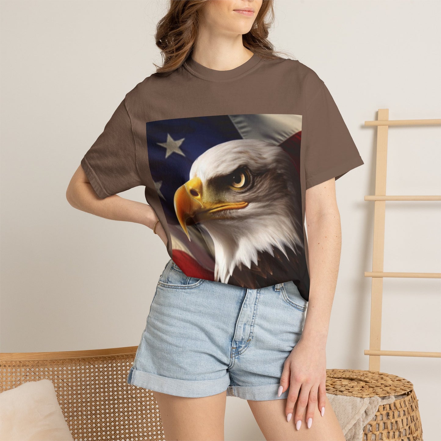 American Eagle Flag T-Shirt — Patriotic Bald Eagle Graphic Tee