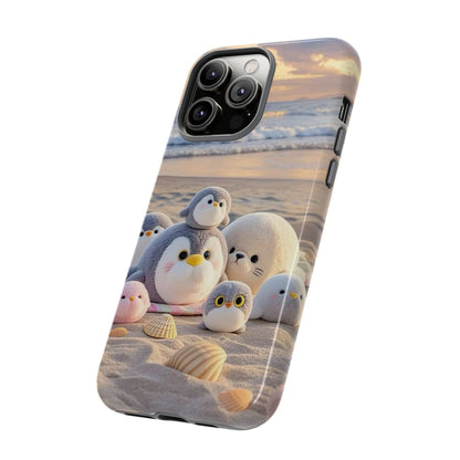 Cute Plush Penguins Beach Phone Case