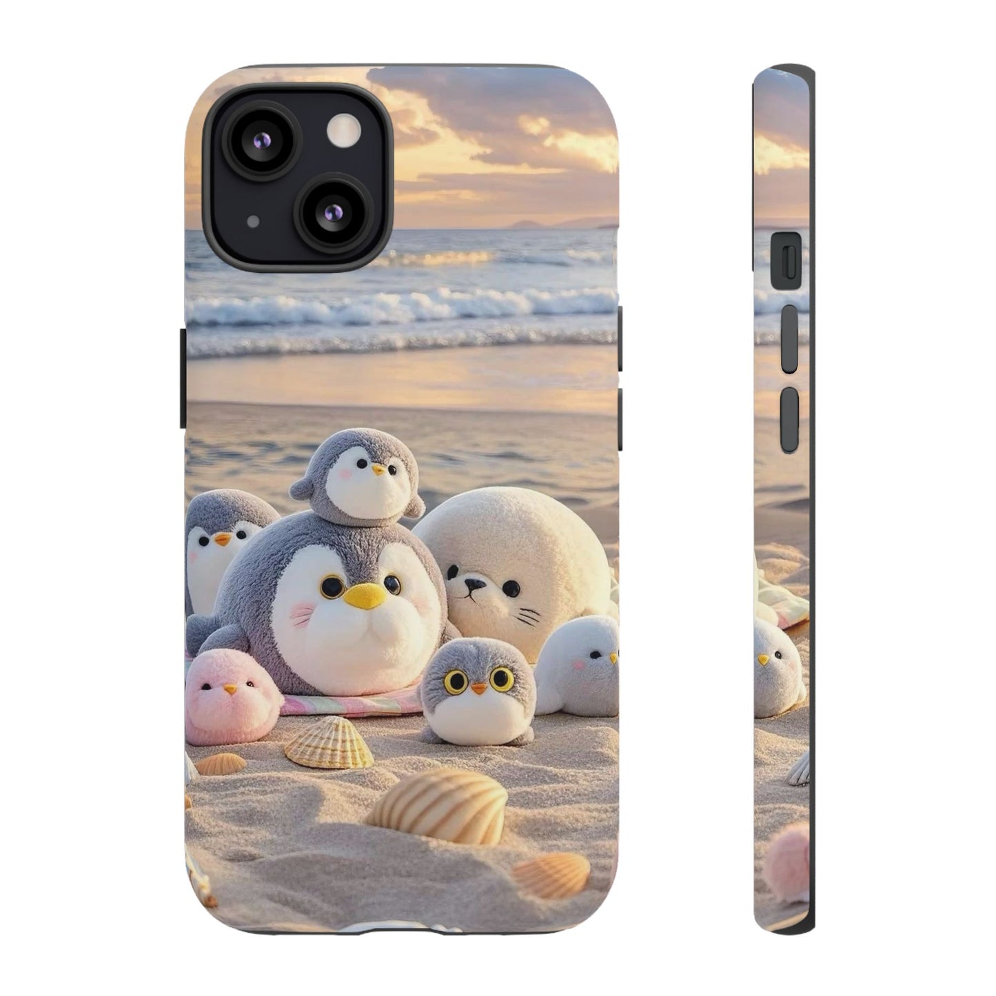 Cute Plush Penguins Beach Phone Case