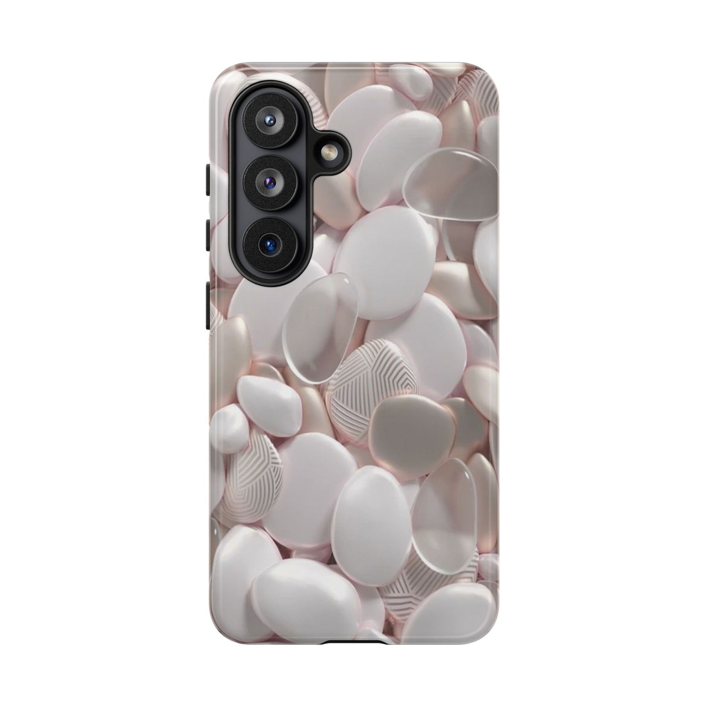 Phone Case – Soft Pink Pebble Pattern Protective Tough Case