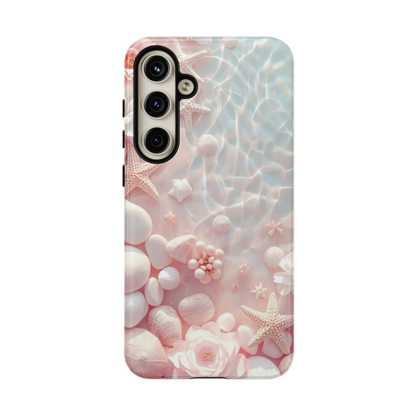 Phone Case — Pink Seashell Starfish Beach Waterproof Design