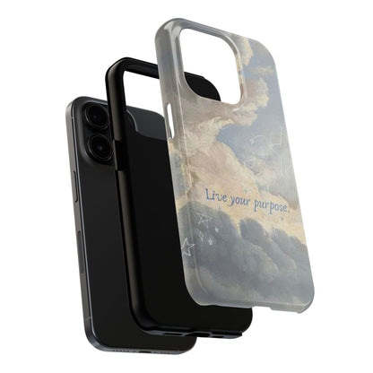 Cloudy Sky 'Live Your Purpose' Tough Phone Case — Motivational Protective Phone Cover