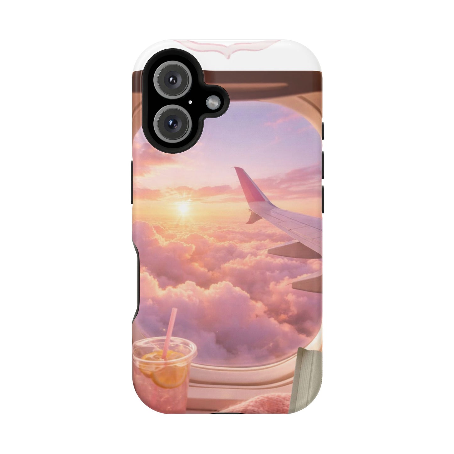 iPhone Magnetic Case "Airplane Window Sunset Travel"