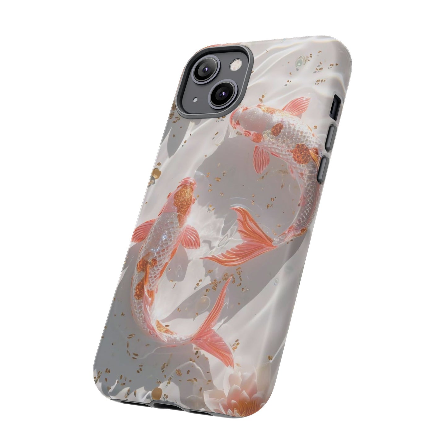 Koi Fish Phone Case "Serene Gold Fleck Watercolor"