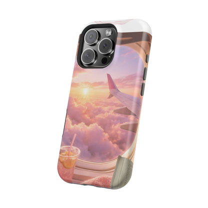 iPhone Magnetic Case "Airplane Window Sunset Travel"