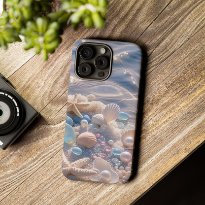 Seashell Pearl Phone Case — Pastel Beach Protective Tough Case