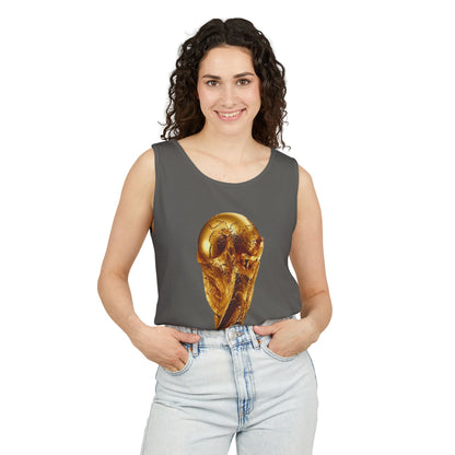 World Cup Trophy Tank Top — Gold FIFA Cup Soccer Fan Shirt