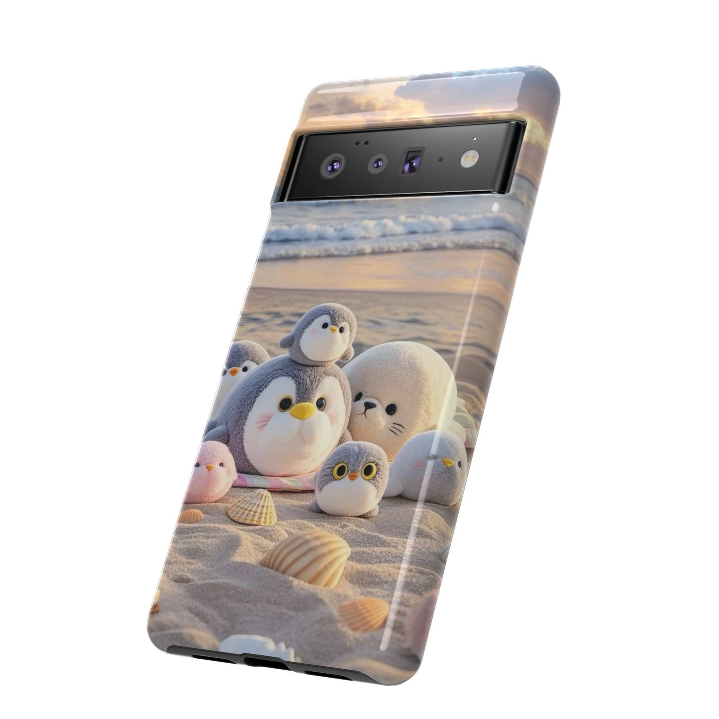 Cute Plush Penguins Beach Phone Case