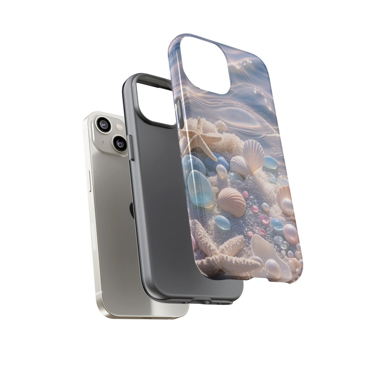 Seashell Pearl Phone Case — Pastel Beach Protective Tough Case