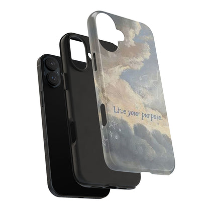Cloudy Sky 'Live Your Purpose' Tough Phone Case — Motivational Protective Phone Cover