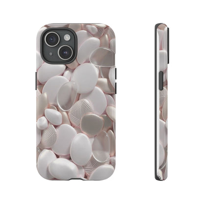 Phone Case – Soft Pink Pebble Pattern Protective Tough Case