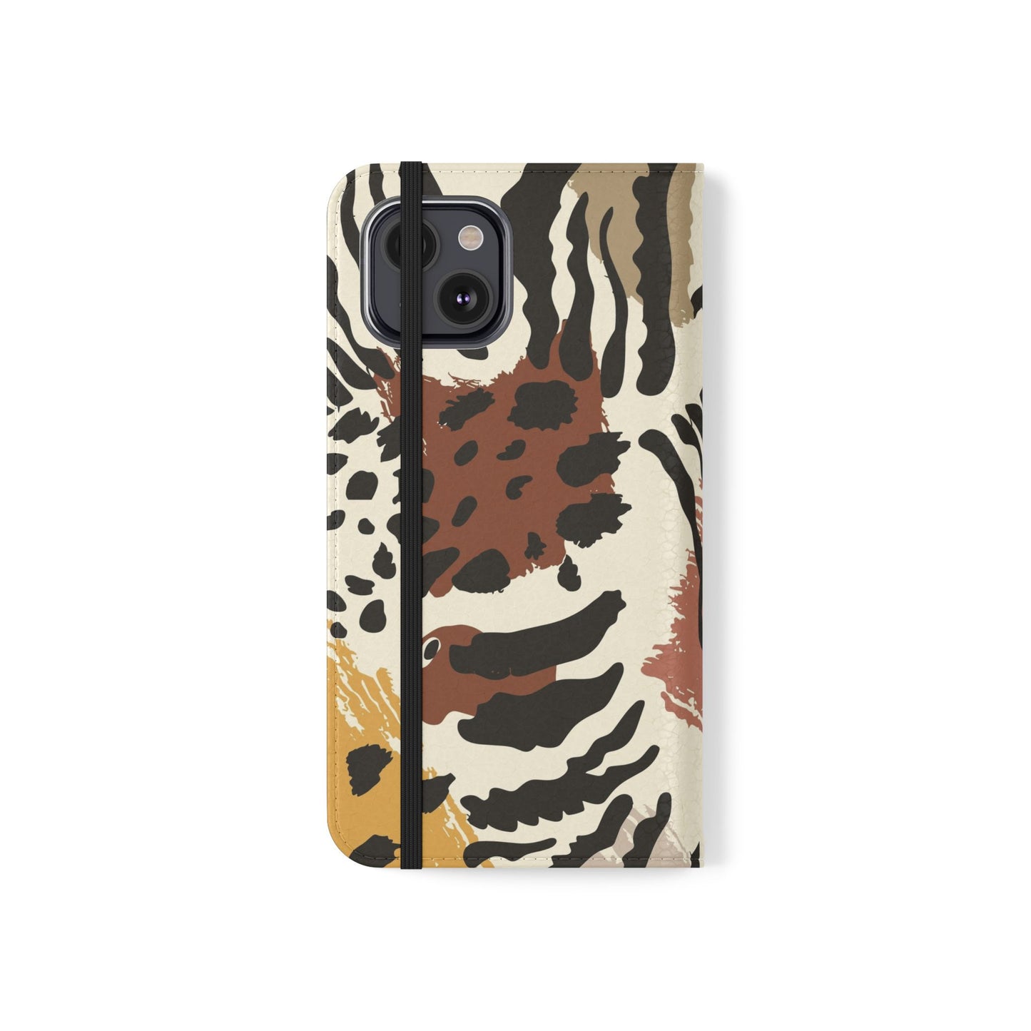 Leopard Patchwork Flip Wallet Case with Card Slots
