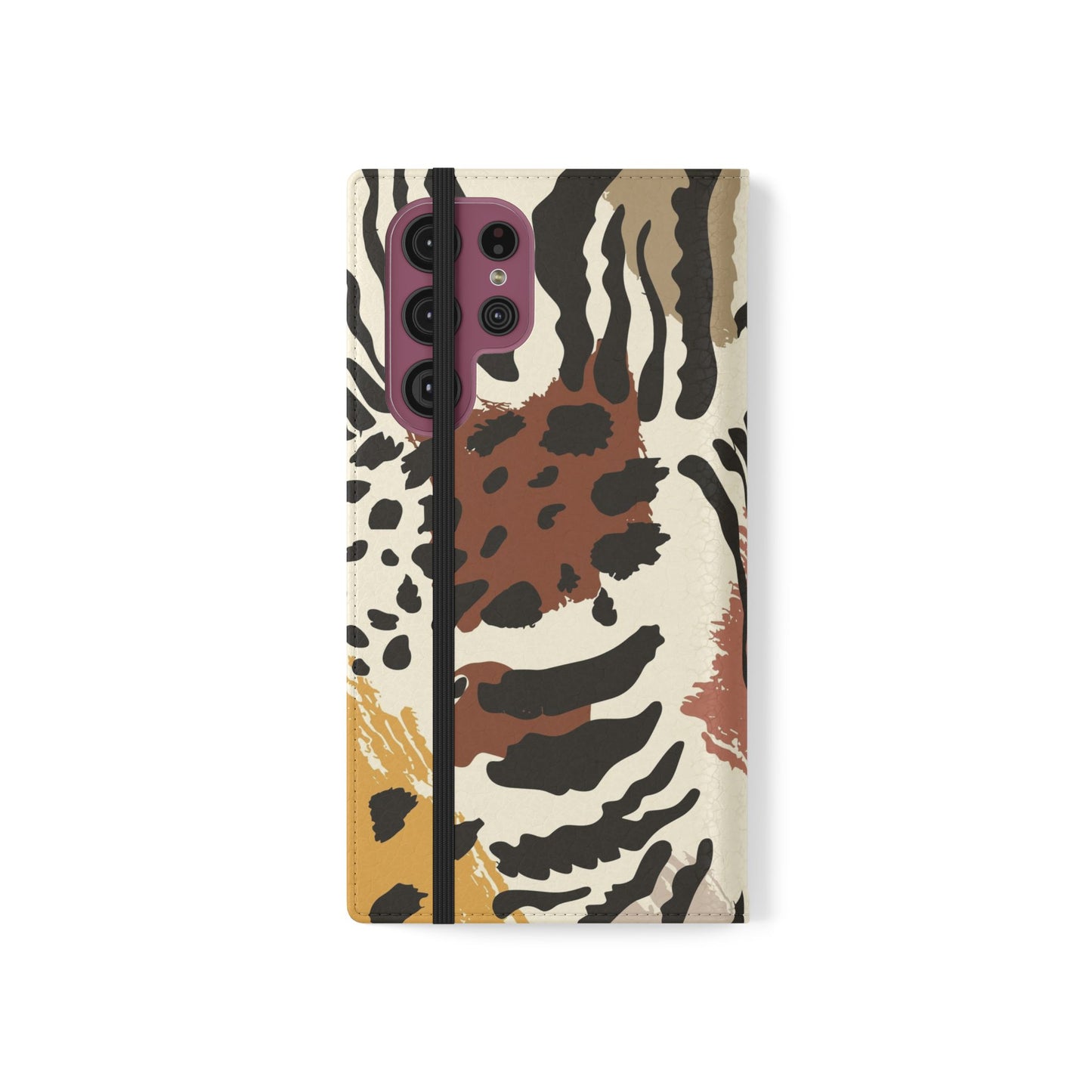 Leopard Patchwork Flip Wallet Case with Card Slots