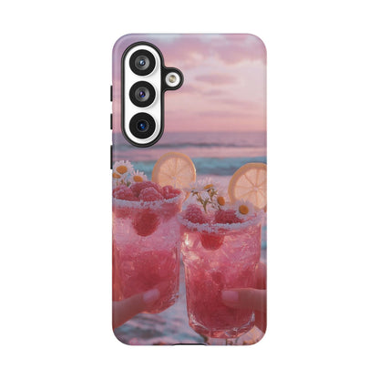 Pink Sunset Cocktail Phone Case — Beach Drink Protective Cover
