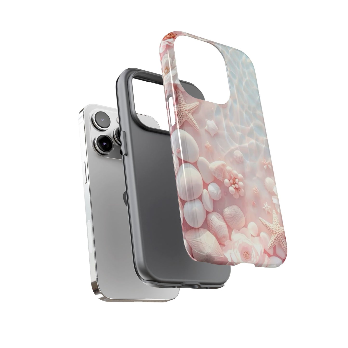 Phone Case — Pink Seashell Starfish Beach Waterproof Design