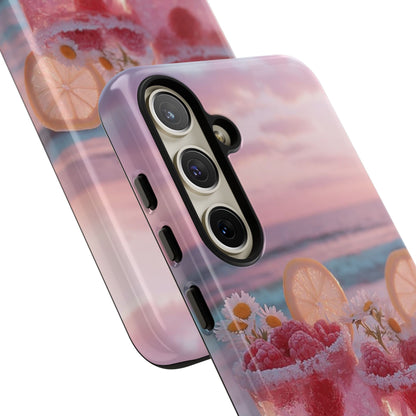 Pink Sunset Cocktail Phone Case — Beach Drink Protective Cover