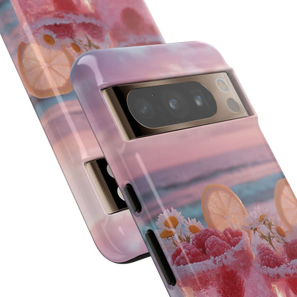 Pink Sunset Cocktail Phone Case — Beach Drink Protective Cover