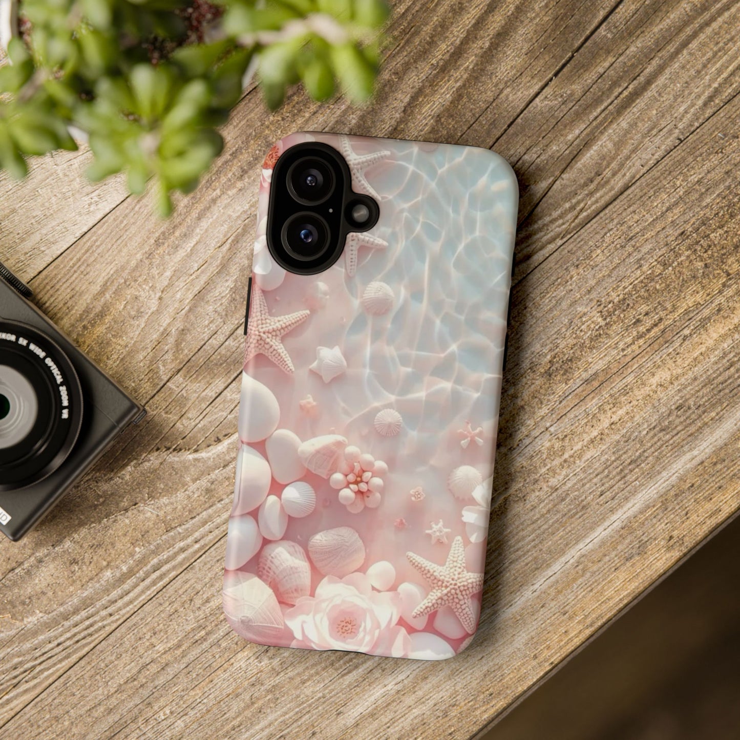 Phone Case — Pink Seashell Starfish Beach Waterproof Design
