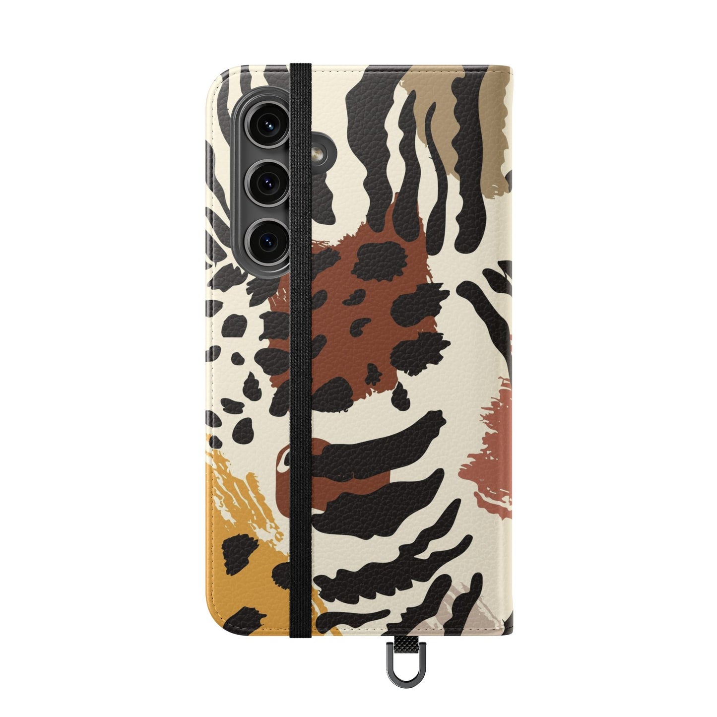 Leopard Patchwork Flip Wallet Case with Card Slots