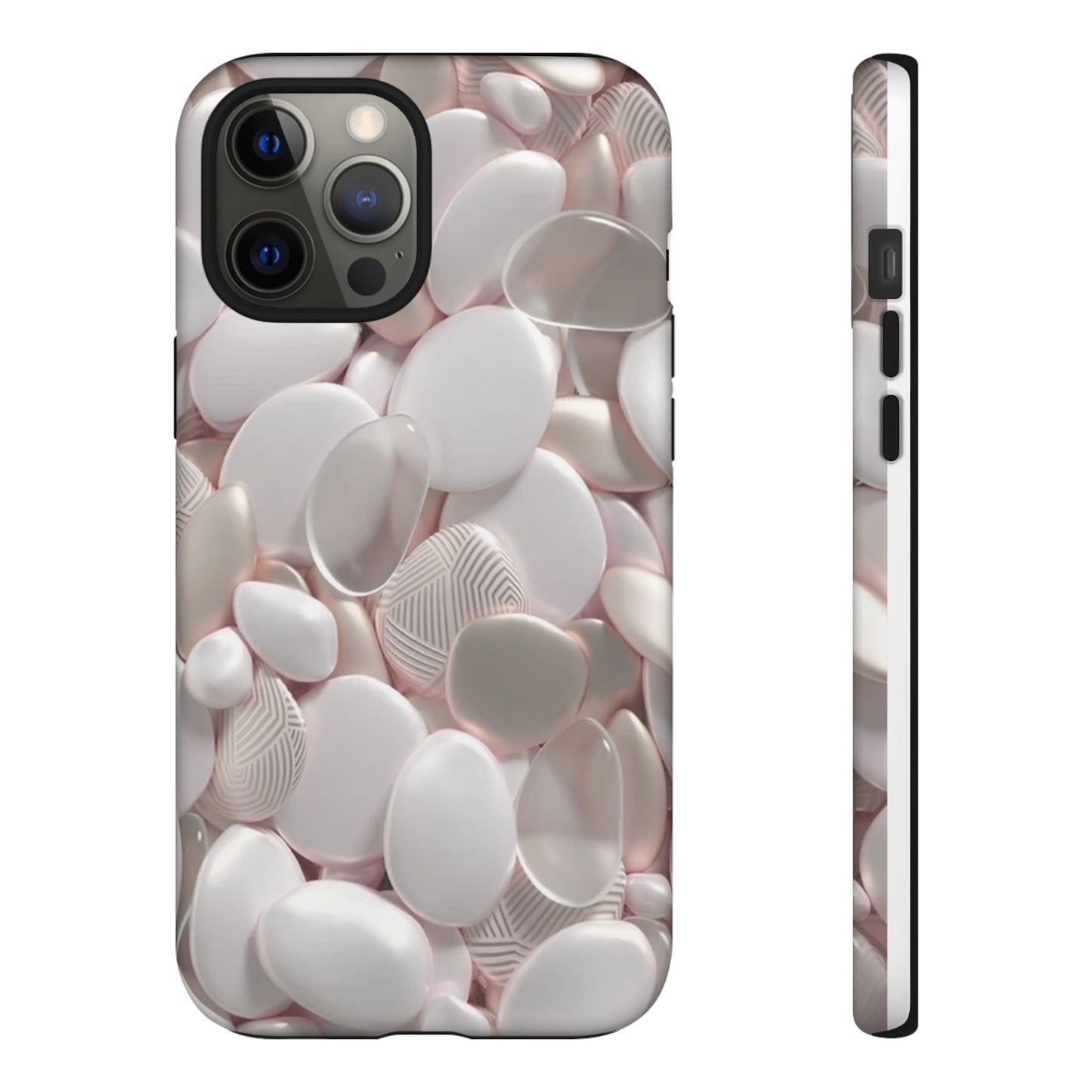 Phone Case – Soft Pink Pebble Pattern Protective Tough Case