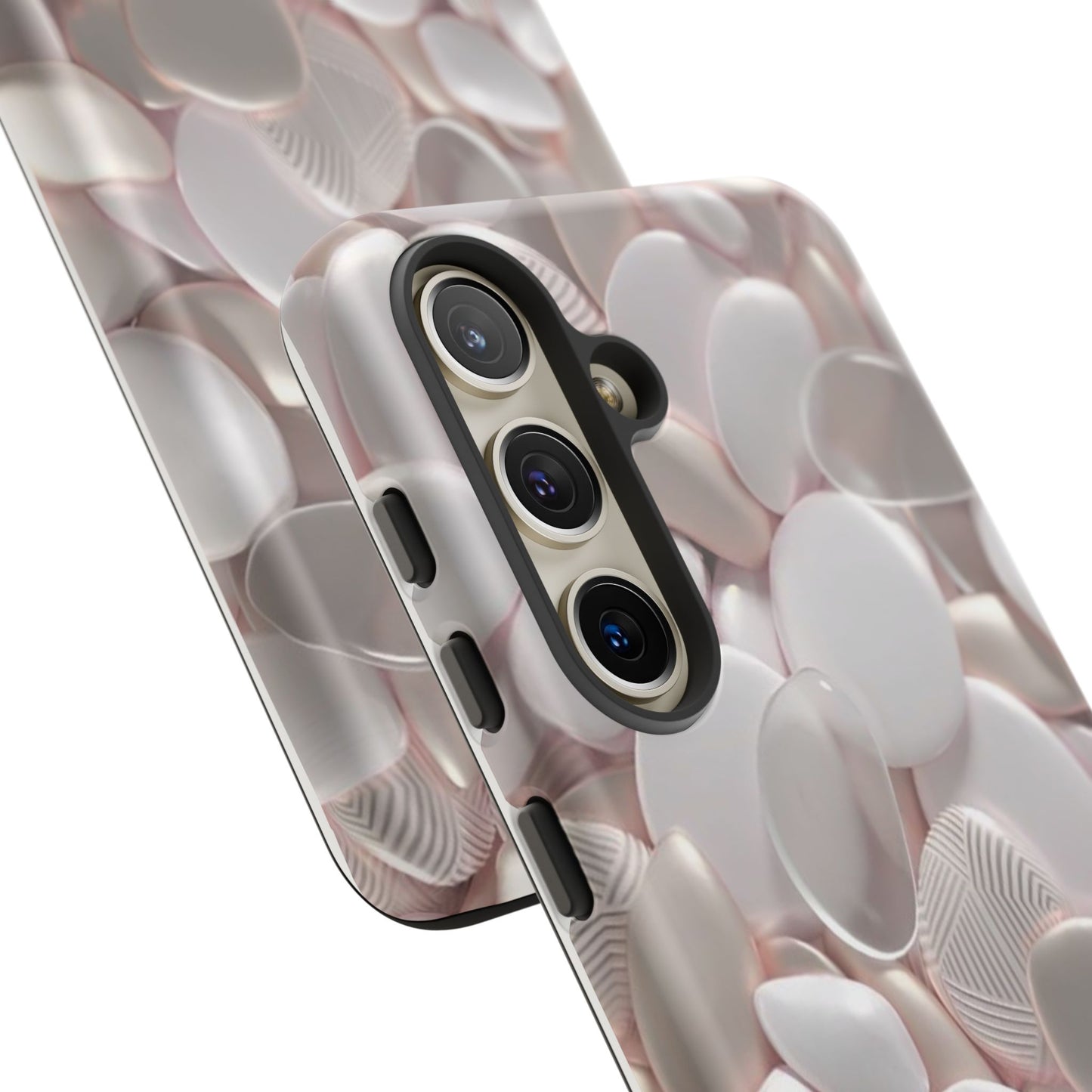 Phone Case – Soft Pink Pebble Pattern Protective Tough Case