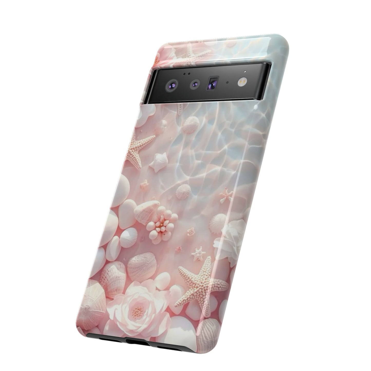 Phone Case — Pink Seashell Starfish Beach Waterproof Design