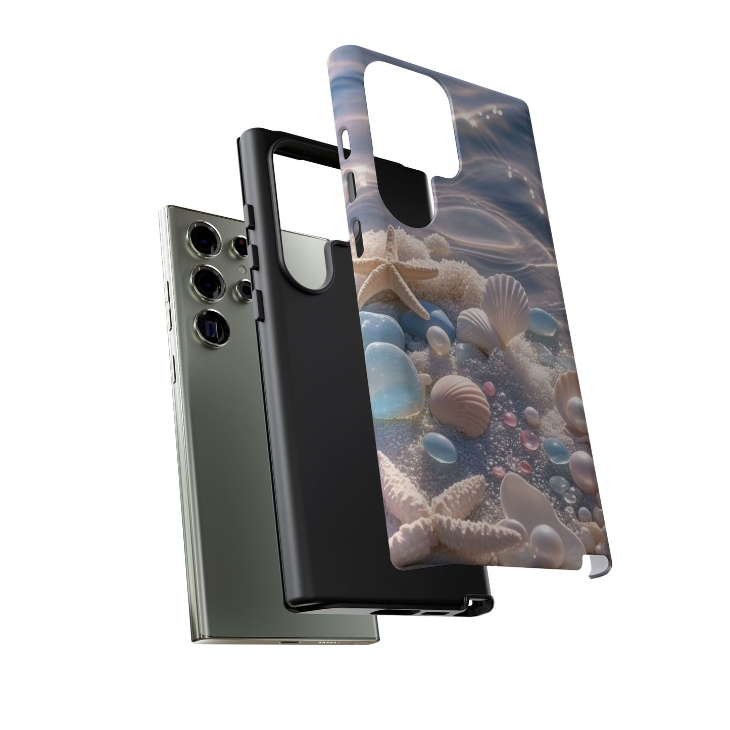 Tough Cases — Pastel Seashell Phone Case (Beach Shells, Pearls & Starfish)