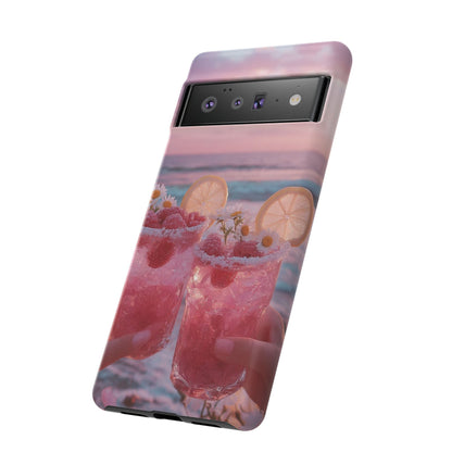 Pink Sunset Cocktail Phone Case — Beach Drink Protective Cover