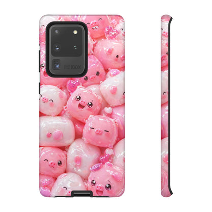 Cute Soft-Pink Character Protective Phone Case