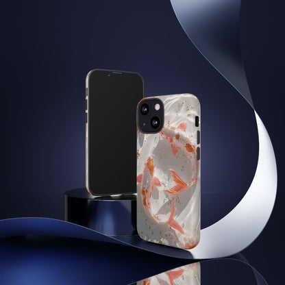 Koi Fish Phone Case "Serene Gold Fleck Watercolor"