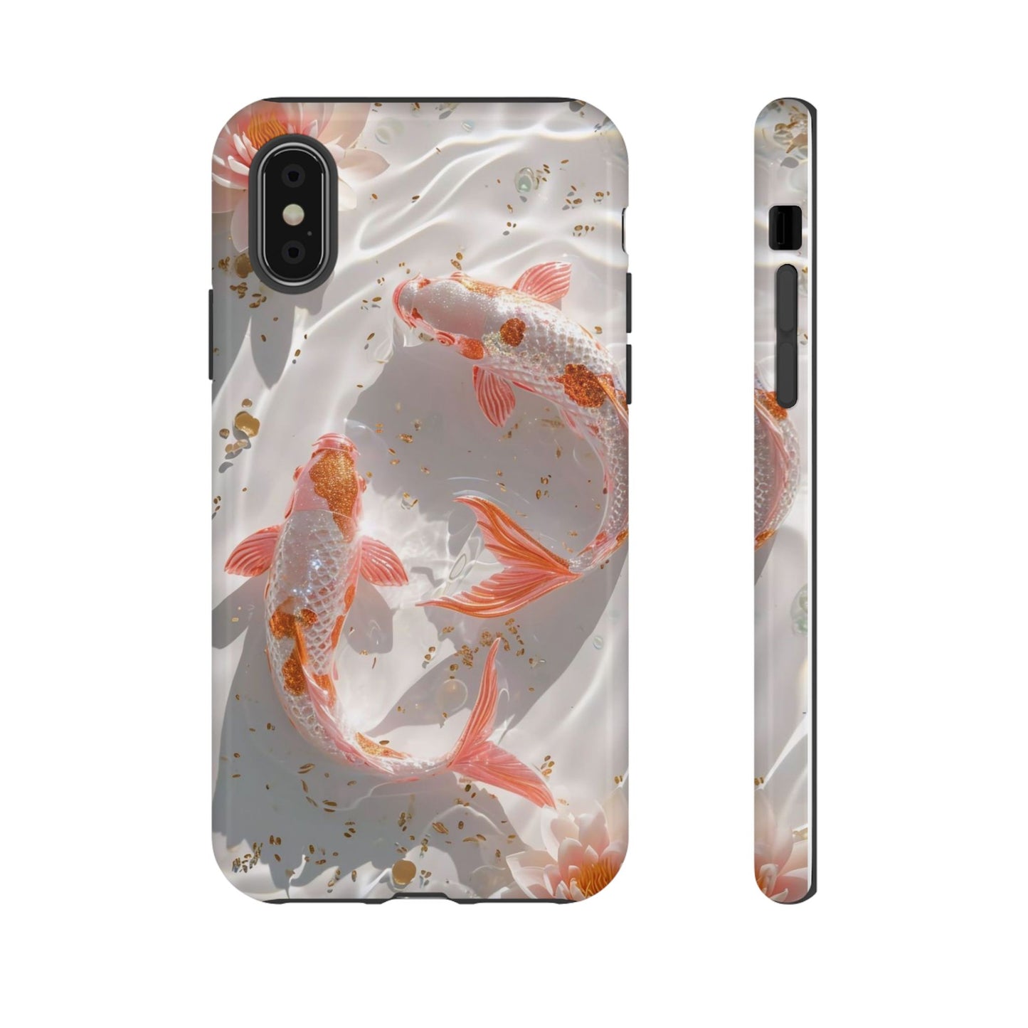 Koi Fish Phone Case "Serene Gold Fleck Watercolor"