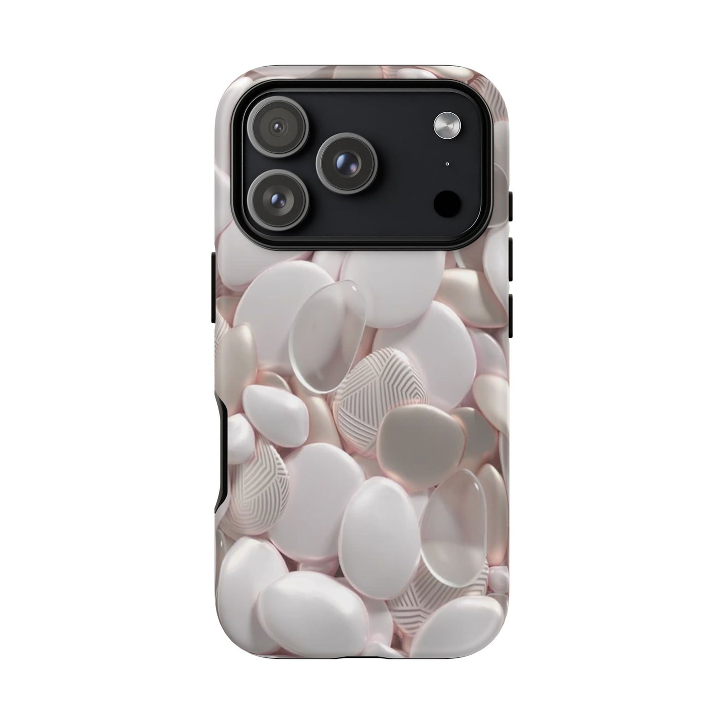 Phone Case – Soft Pink Pebble Pattern Protective Tough Case