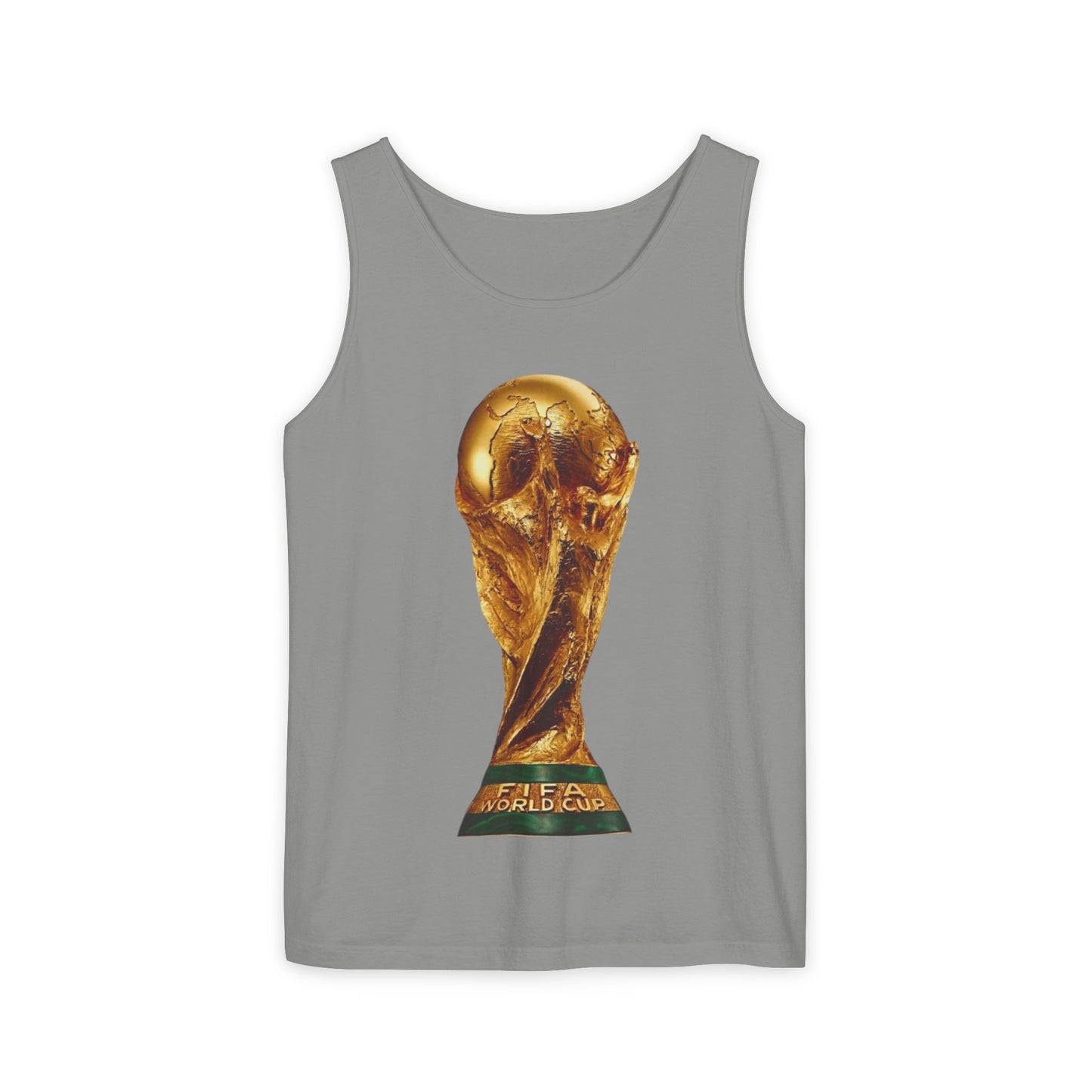 World Cup Trophy Tank Top — Gold FIFA Cup Soccer Fan Shirt