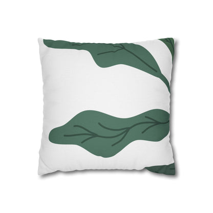 Botanical Leaf Throw Pillow — Green Leaves Decorative Pillowcase